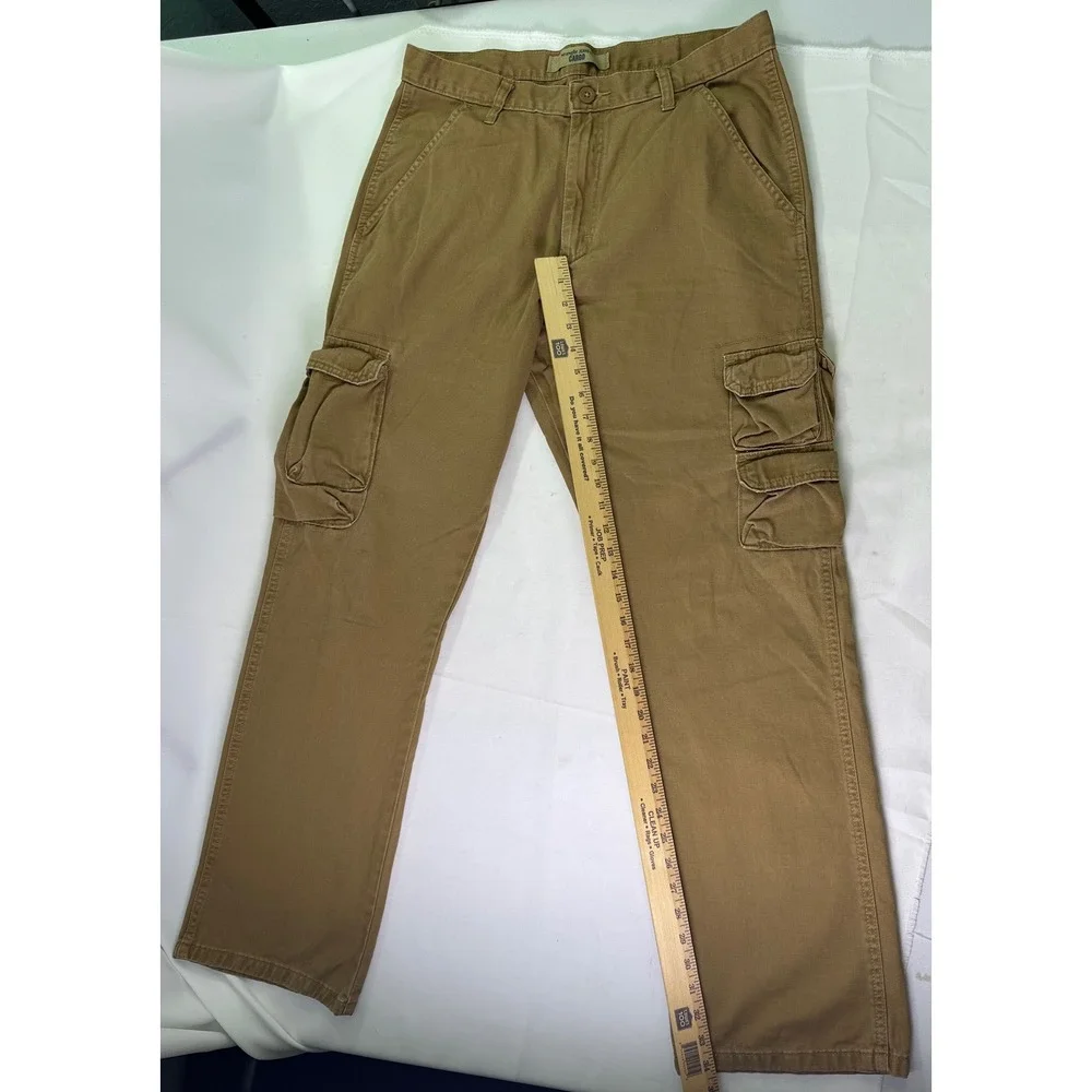 Wrangler Jeans Co Brown Cargo Pants Mens Cotton‎ Relaxed Workwear Utility 34x32